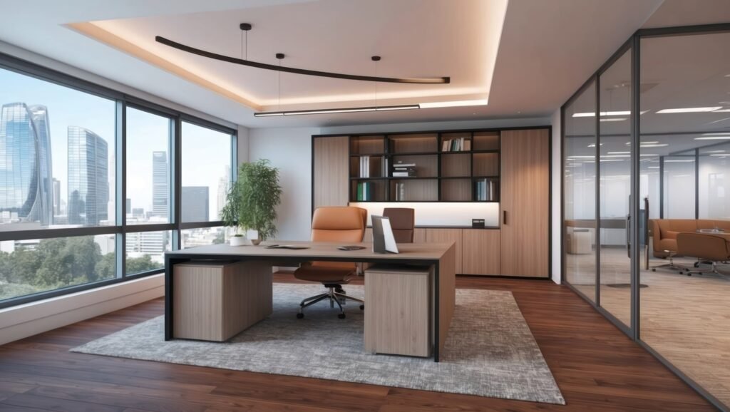 modern office meeting space with stylish furniture minimalist design 1 min