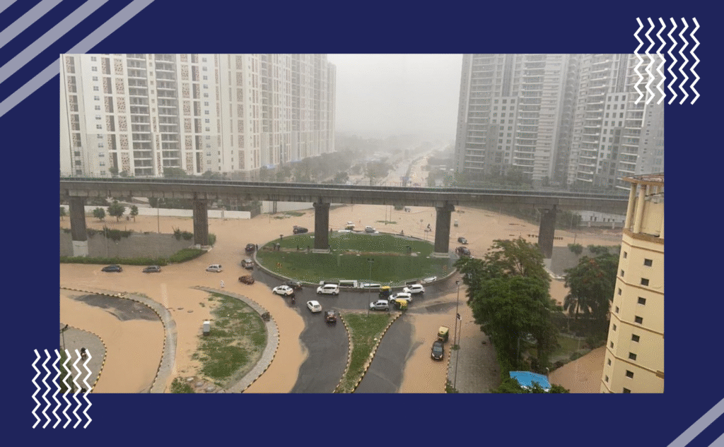 Gurgaon drowns noida stays afloat