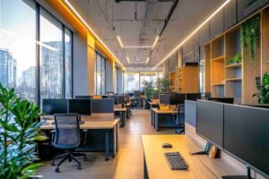 sleek modern office space glimpse into productive workspace 2 11zon